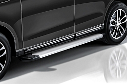 Купить пороги алюминиевые Optima Silver 1700 серебристые Hyundai TUCSON (2018-2021) AL-HT18002
